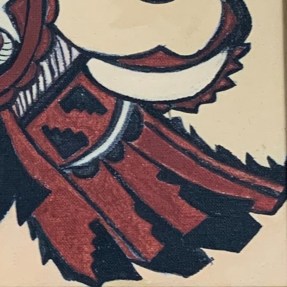 VTG Original Oil Painting Bird Native American Tribal 70s Bohemian Art Signed - Picture 6 of 11